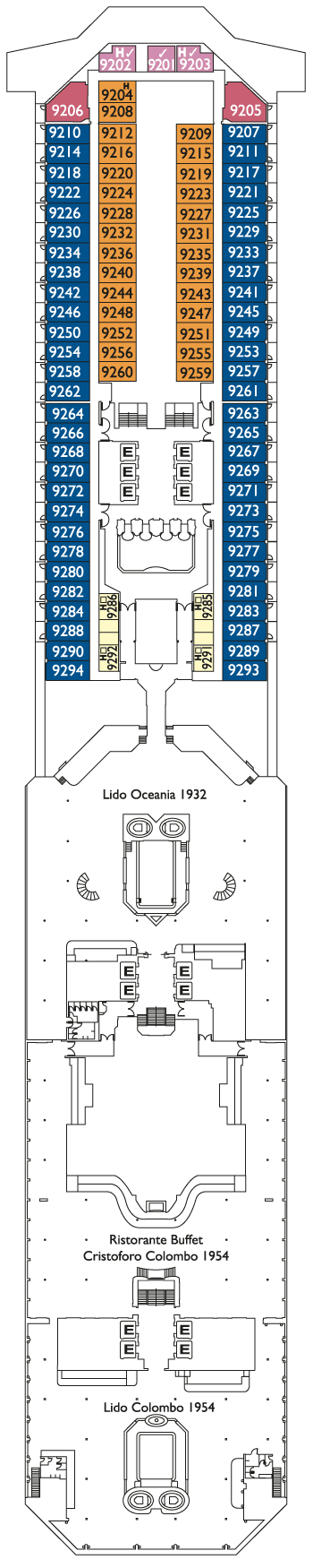 Costa Fortuna - Costa Kreuzfahrten - Deck 9 (Napoli)