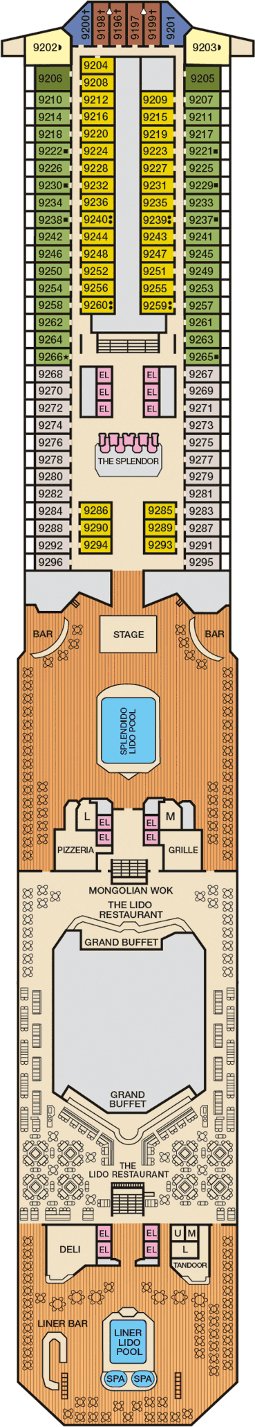 Carnival Splendor - Carnival Cruise Line - Deck 9 (Lido)