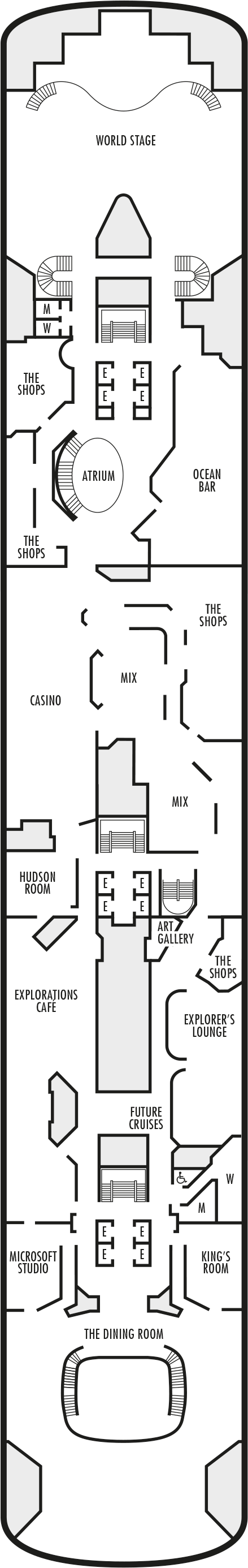 MS Zaandam - Holland America Line - Deck 5 (Upper Promenade Deck)