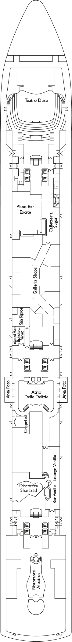 Costa Deliziosa - Costa Kreuzfahrten - Deck 3 (Azalea)