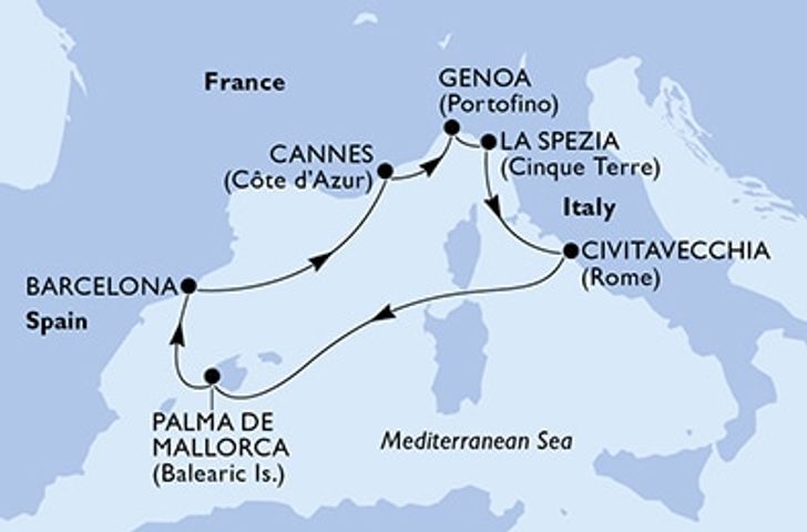Impressionn zu Familienurlaub - MSC Grandiosa - Mediterrane Entdeckungsreise