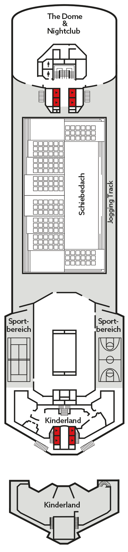 Vasco da Gama - Nicko Cruises Hochsee - Deck 12 (Sports Deck)