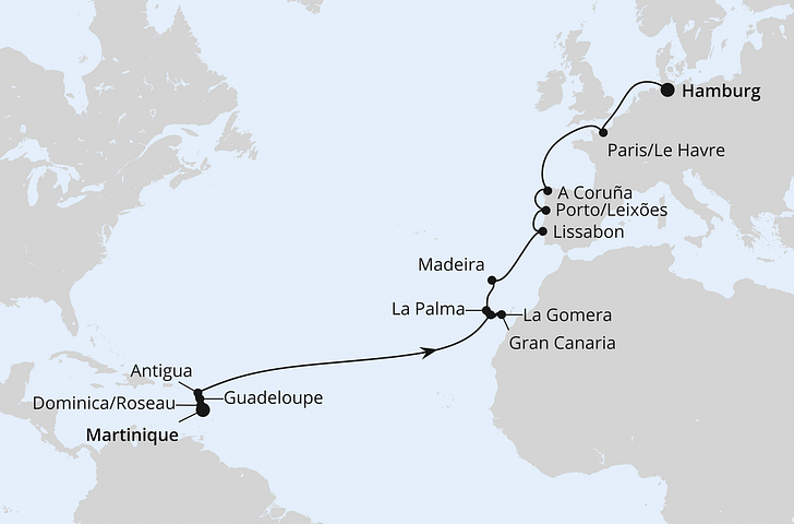Impressionn zu Winter 2025/26 - AIDAsol - Von Martinique nach Hamburg
