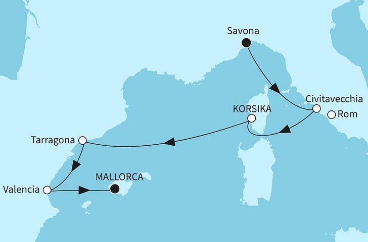 Impressionn zu Sommer 2025 - Mein Schiff 4 - Von Savona bis Mallorca