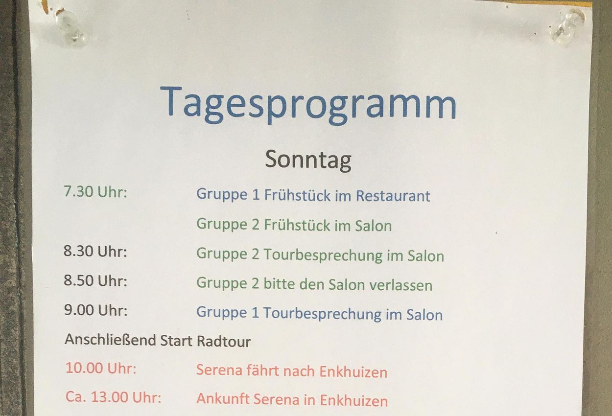 Auszug aus dem Tagesprogramm