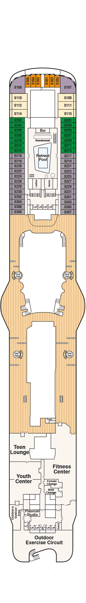 Enchanted Princess - Princess Cruises - Deck 17 (Sun)
