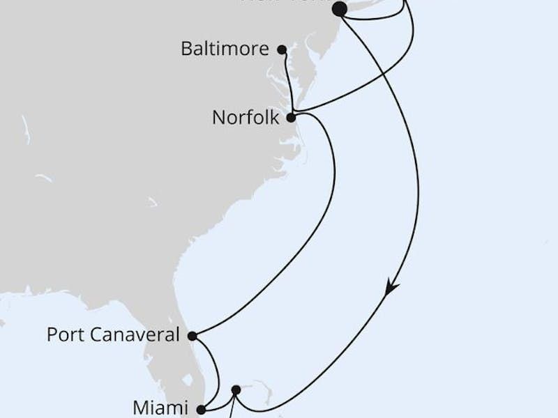 Florida, Maryland & Bahamas ab New York