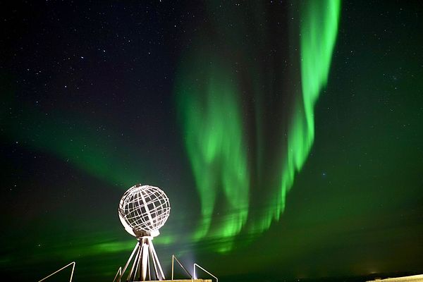 Nordkap im Polarlicht