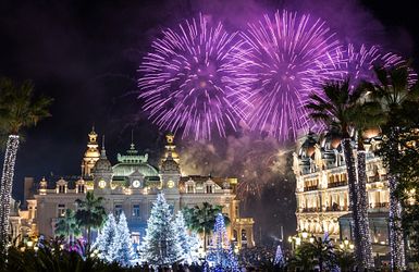 Silvester in Monaco mit Feuerwerk