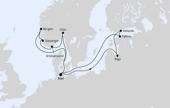 Norwegen & Ostsee mit Lichterfest in Riga ab Kiel
