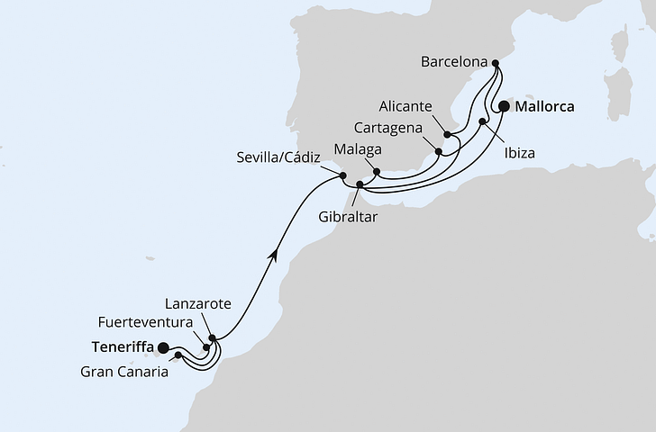 Impressionn zu Mittelmeer mit AIDA - AIDAcosma - Große Spanien-Reise mit Gibraltar