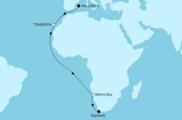 Impression zu Winter 2026/27 - Mein Schiff Flow - Namibia und Südafrika intensiv