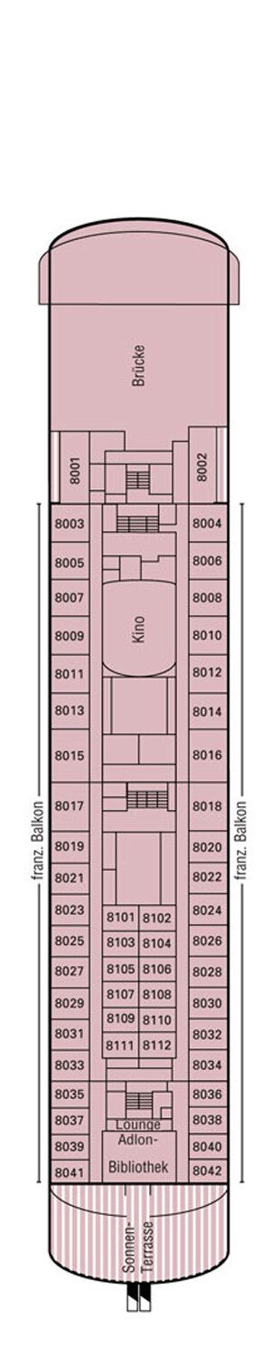 MS Deutschland - Phoenix Seereisen - Deck 8 (Admirals)