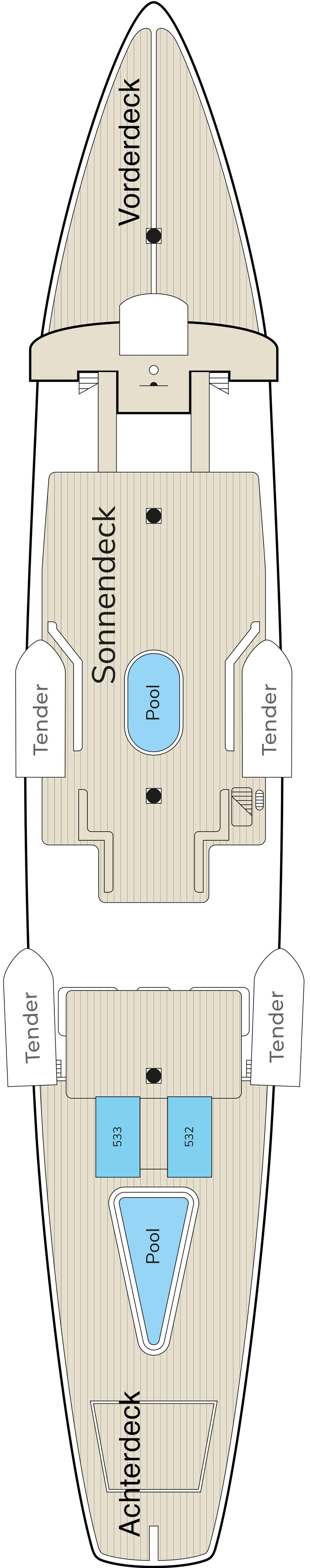 Star Clipper - Star Clippers - Deck 4 (Sonnendeck)