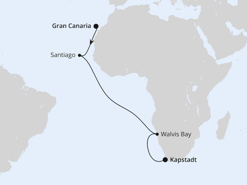 Von Gran Canaria über Namibia nach Kapstadt
