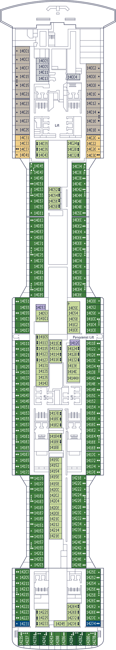 MSC Virtuosa - MSC Cruises - Deck 14 (Tchaikovsky)