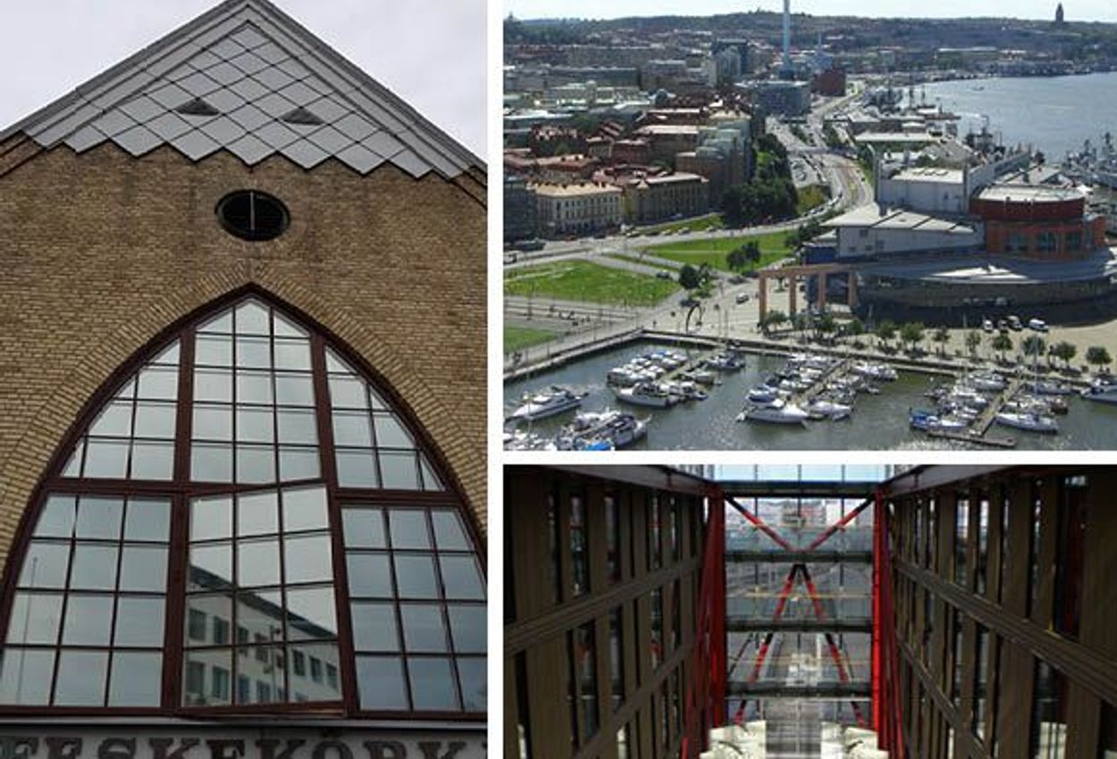 Göteborg: Fischhalle, Blick auf die Stadt und das Hotel