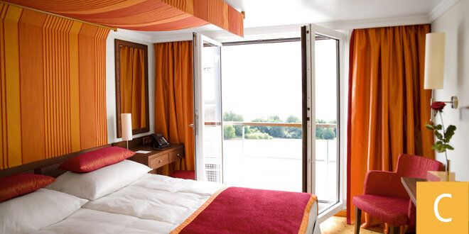 A-ROSA BRAVA - A-ROSA - 2-Bett-Außenkabine mit französischem Balkon, Kategorie C (C)