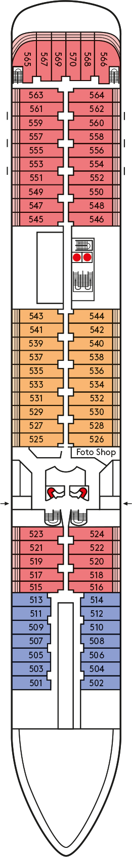 MS Europa - Hapag-Lloyd Cruises - Deck 5 (Pazifik Dec)