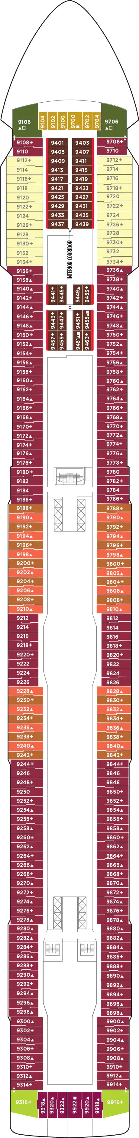 Norwegian Getaway - Norwegian Cruise Line - Deck 9 (Deck 9)