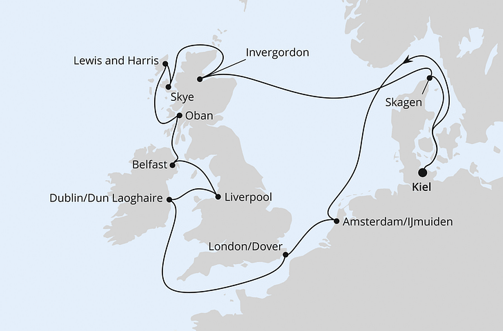 Impression zu Sommerferien 2026 - AIDAbella - Großbritannien & Irland