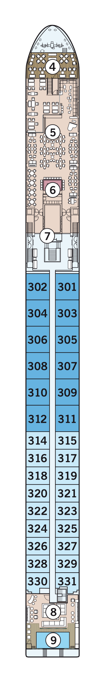 MS Amadeus Queen - Amadeus Flusskreuzfahrten - Deck 3 (Mozart-Deck)