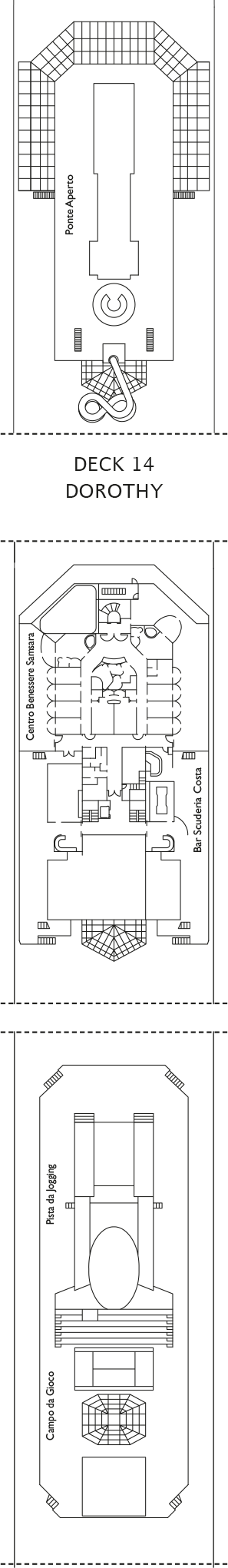 Costa Fascinosa - Costa Kreuzfahrten - Deck 14 (Dorothy)