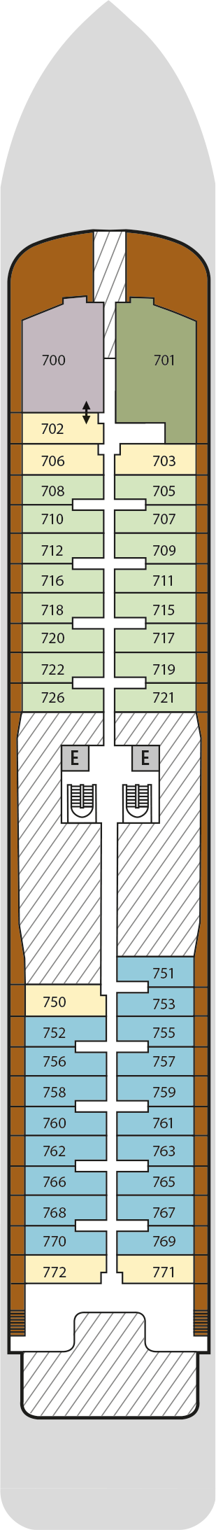 Silver Endeavour - Silversea - Deck 7 (Deck 7)