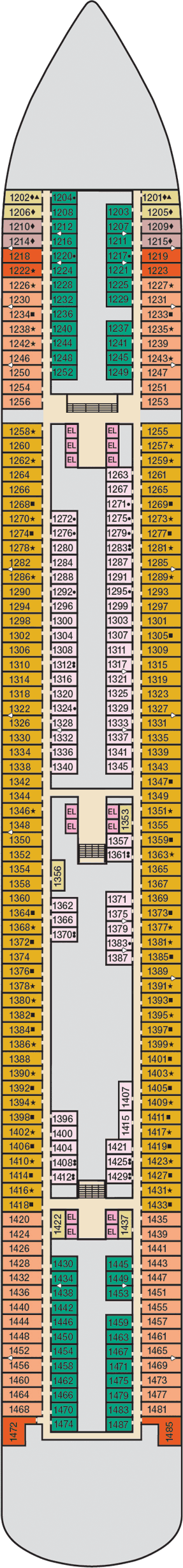 Carnival Vista - Carnival Cruise Line - Deck 1 (Deck 1)