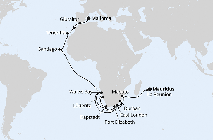 Impression zu AIDA Winter 2027/2028 - AIDAblu - Weltenbummler von Mallorca nach Mauritius