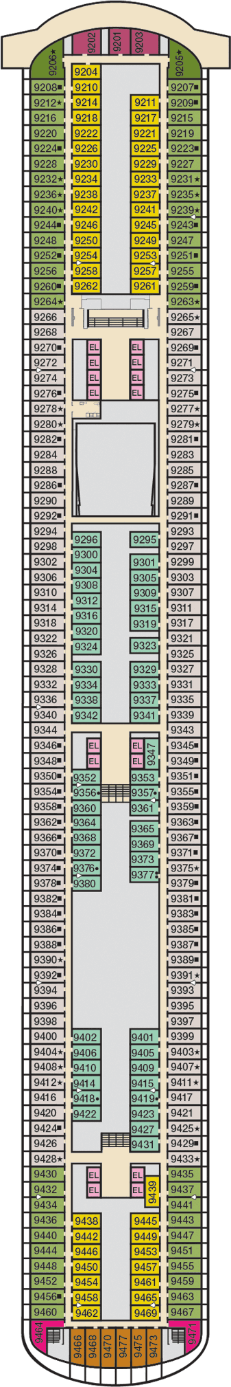 Carnival Vista - Carnival Cruise Line - Deck 9 (Deck 9)