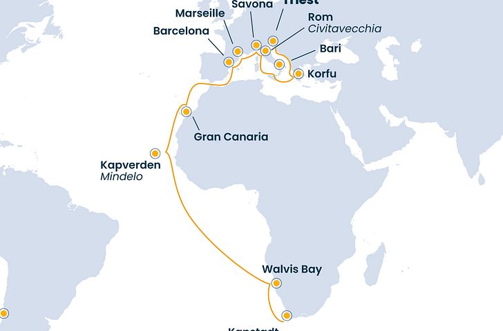 Impressionn zu Costa Kreuzfahrten - Costa Deliziosa - Weltreise 2026 - Von Kapstadt nach Triest