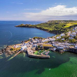 Blick auf Coverack im Cornwall