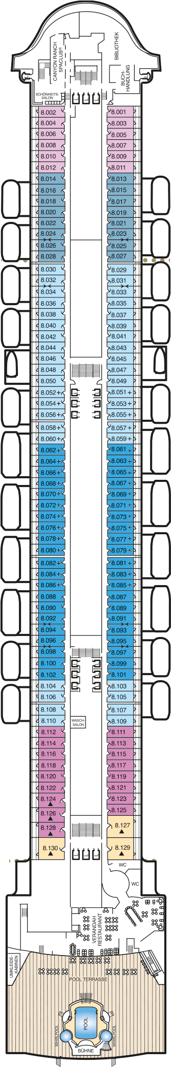 Queen Mary 2 - Cunard Line - Deck 8 (Deck 8)