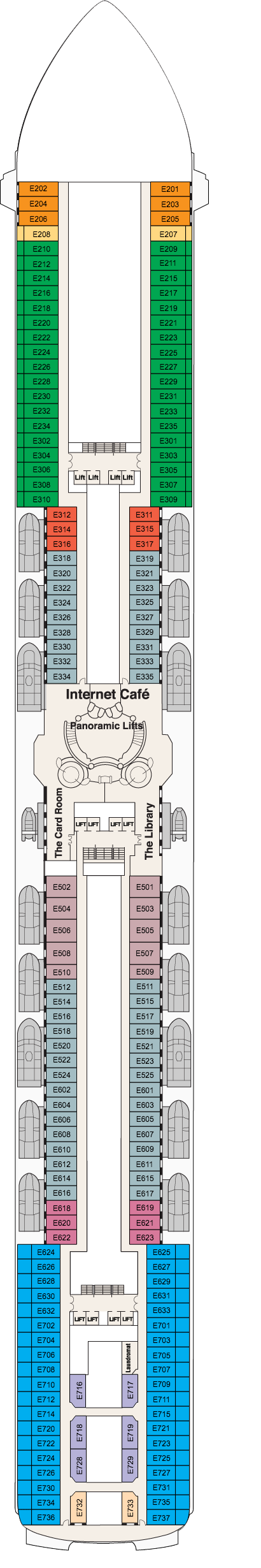 Coral Princess - Princess Cruises - Deck 8 (Emerald)