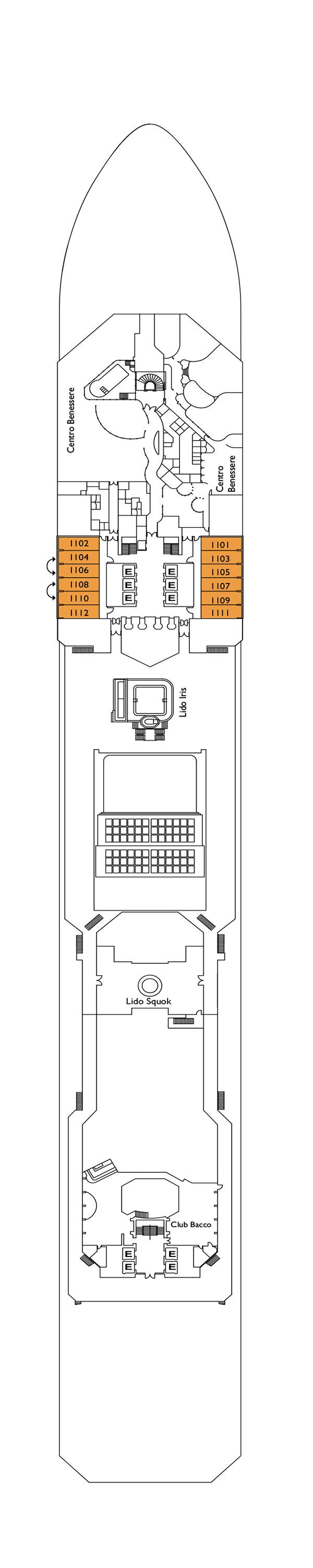 Costa Serena - Costa Kreuzfahrten - Deck 11 (Virgo)