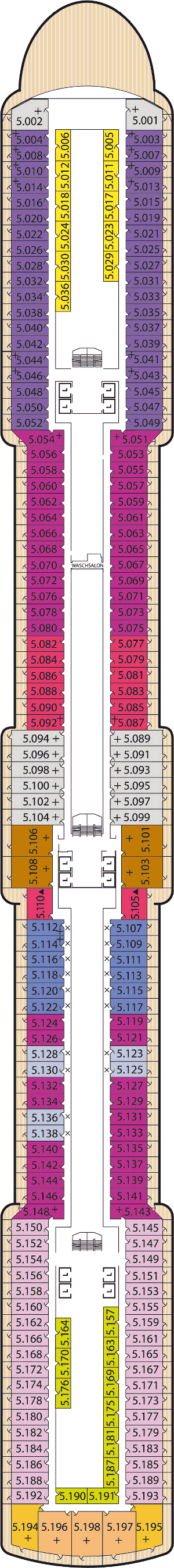 Queen Elizabeth - Cunard Line - Deck 5 (Deck 5)