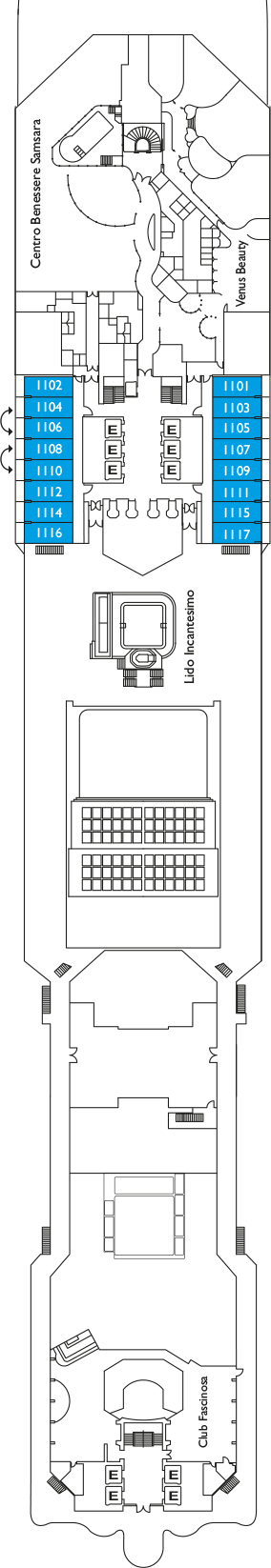 Costa Fascinosa - Costa Kreuzfahrten - Deck 11 (Tosca)
