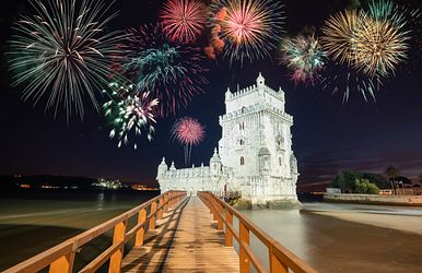 Lissabon in der Silvesternacht
