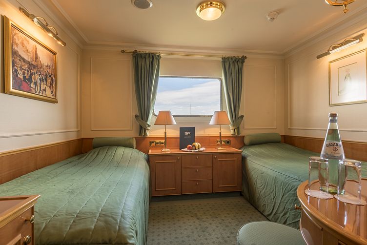 Gemütliche Zwei-Bett Kabine auf dem Hauptdeck der MS Katharina von Bora