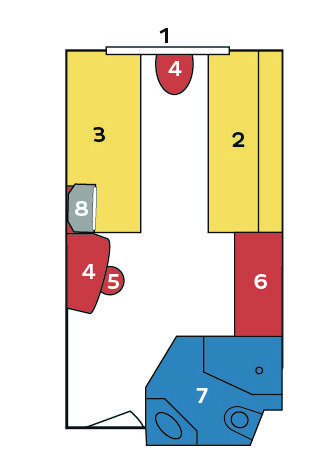 MS RHEIN SYMPHONIE - Nicko Cruises - 2-Bett-Kabine, Hauptdeck, achtern