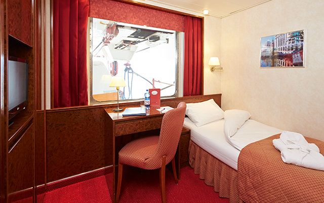 MS Hamburg - Plantours Hochseekreuzfahrten - Einzel außen, Deck 2 und 4 (auf Deck 4 mit Sichtbehinderung) (HK6A)
