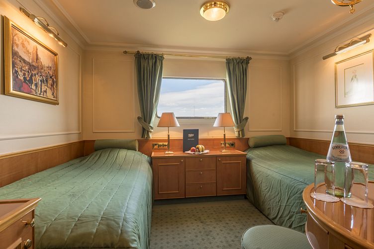 Gemütliche Zwei-Bett Kabine auf dem Hauptdeck der MS Katharina von Bora