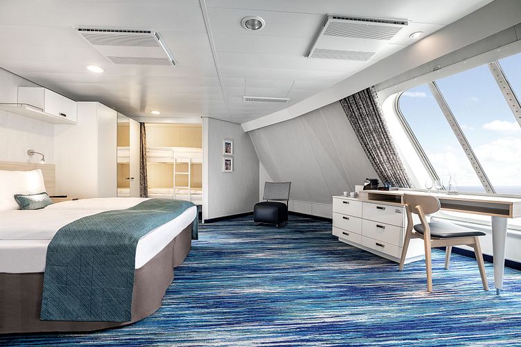 Abb. zeigt Kabine der Mein Schiff 1. Abweichungen möglich.
