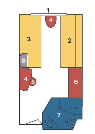 MS RHEIN SYMPHONIE - Nicko Cruises - 2-Bett-Kabine, Hauptdeck, achtern