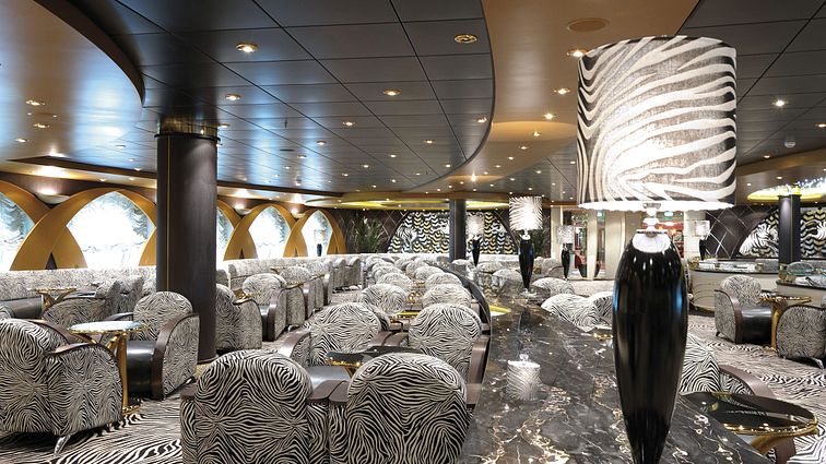 Musica Class,Ship,Bar,The Zebra Bar,Lamp,Armchair,Sofa,Table,MSC Poesia