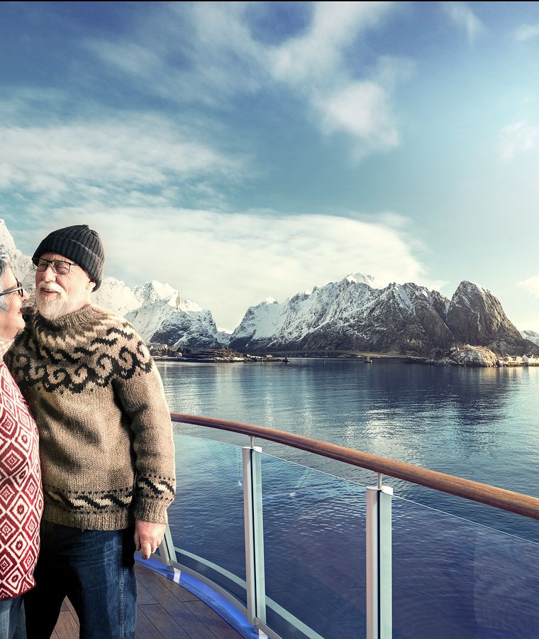 Havila Voyages Couple on deck Lofoten Havila Voyages.png