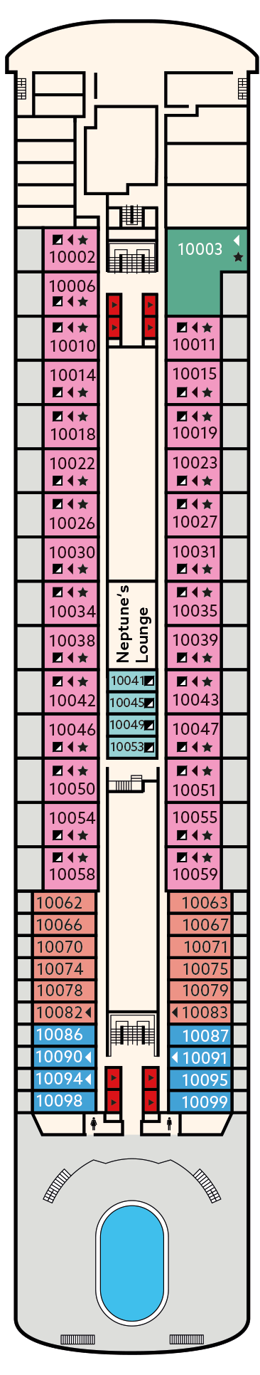 Vasco da Gama - Nicko Cruises Hochsee - Deck 10 (Navigator Deck)