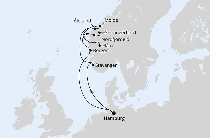 Impressionn zu Sommerferien 2025 - AIDAprima - Norwegens Fjorde mit Geiranger