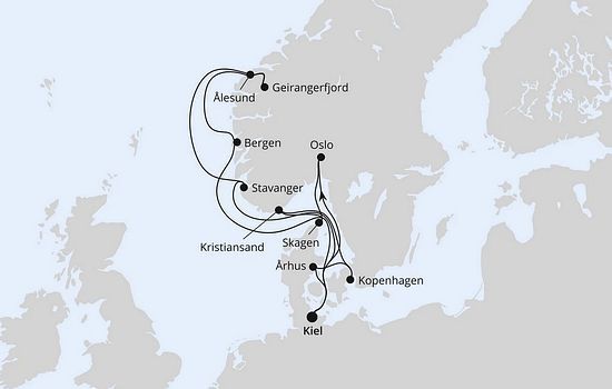 Große Skandinavien-reise ab Kiel
